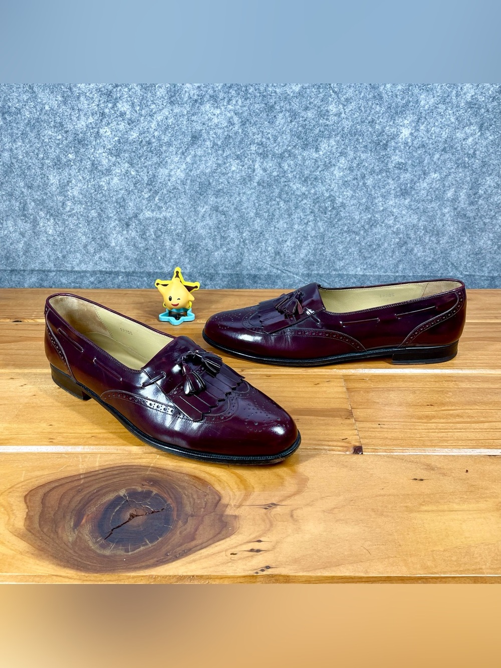 Mezlan Mens 11 B Burgundy Leather Kiltie Tassel Loafer Dress Shoe Made In Spain